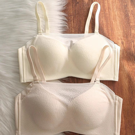 Strapless Anti-Exposure Seamless Bra for Women, Thin Style, Small Chest, Gathers Side Breasts, Prevents Sagging, Wireless, Comfortable Bra
