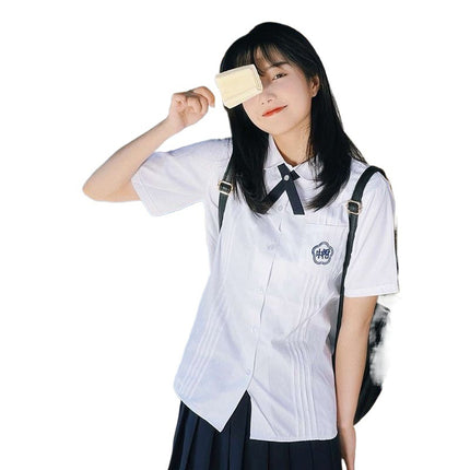 Taiwan Attached High School Uniform Summer Shirt suit jk Uniform Female Senior high school Students College Style Games Graduation Class Uniform
