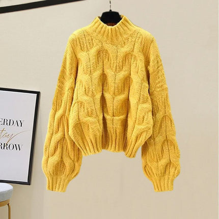 Winter suit Women's 2024 New Wearing Cotton Vest Thickened Sweater All-match Slimming Wide Leg Pants Three-piece Set