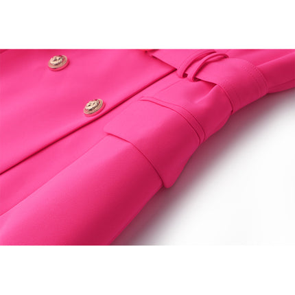 Socialite Elegant Light Luxury Sleeveless Vest Dress Fresh Rose Red Belt Buckle Short Western-style Hip Dress
