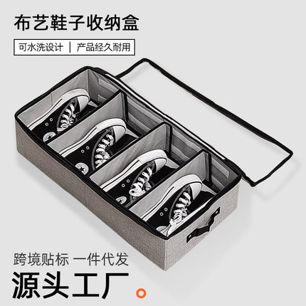 Cross-border Shoe Storage Box Fabric Dustproof and Moisture-proof Folding Shoe Box Household Space-saving Shoe Cabinet Bed Bottom Storage Artifact