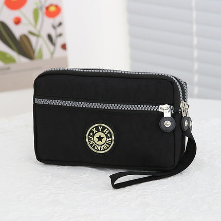 2025 New Three-Zipper Women's Bag Multifunctional Portable Coin Purse Mobile Phone Bag Middle-Aged Fashion Simple Women's Bag