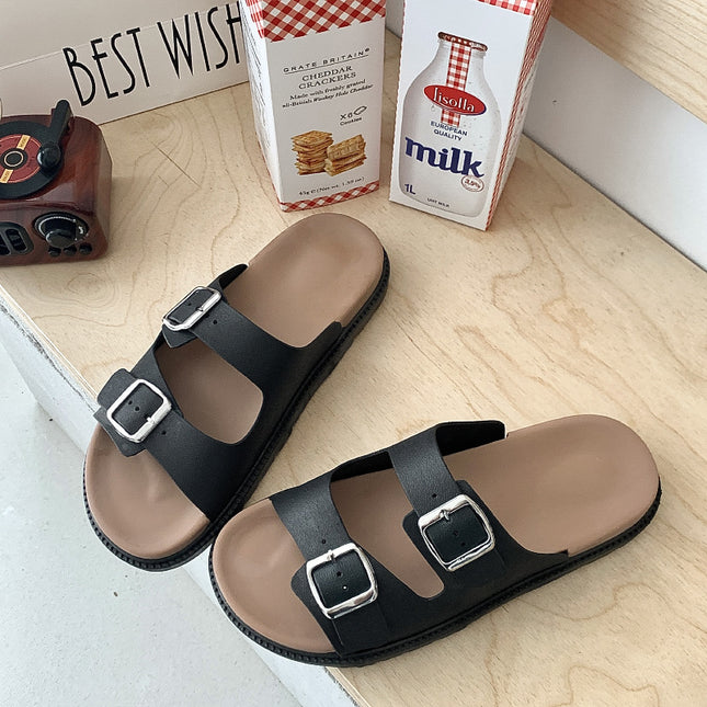 Slippers Women's Summer Rome Flat Beach Sandals Cross-border E-commerce Foreign Trade Rear Strap Fashionable Outwear All-match Sandals and Slippers