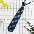 dark blue wide striped tie