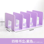 Four columns of bookends/purple
