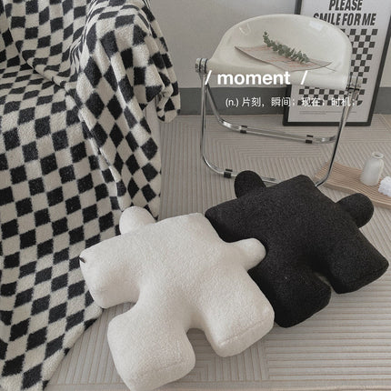 Nordic Style Black and White Puzzle Pillow Seat Cushion Home Sofa Cushion Tatami Foot Pad