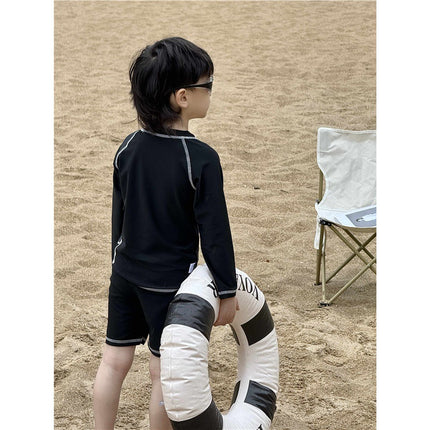 Children's Swimsuit Boy Split Long-Sleeved Professional Training Swimsuit 2025 New Summer Baby Quick-Drying Seaside Vacation