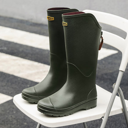 Cross-Border Foreign Trade Russian and Korean Women's Long Rain Boots, High Rain Boots, Waterproof Rubber Shoes, Overshoes, Non-Slip and Wear-Resistant
