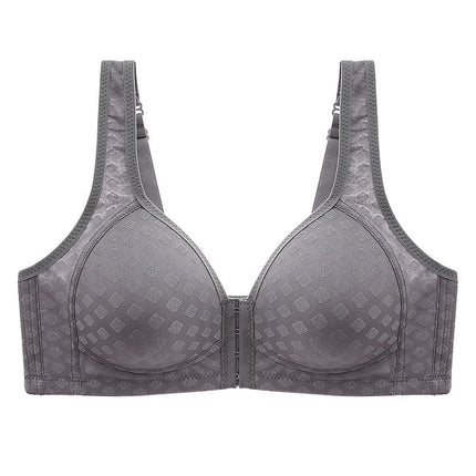 plus size Front Buckle Anti-sagging Push-up Auxilary Breast-free Steel Ring-free Women's Chubby Mother's plus size Thin Underwear Bra