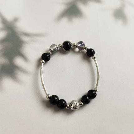 Bracelet Jewelry Cat's Eye Stone Crystal Butterfly Women's Bracelet Imitation Gray Moonlight Versatile Stylish Trendy Student Gift Starry