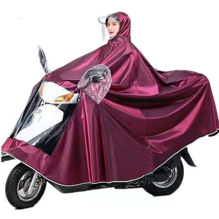 Raincoat Electric Battery Motorcycle Men's and Women's Thickened Double Super Large Long Full Body Rainstorm Protection Poncho Foot Covering