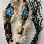 braided belt hairy black / 110cm
