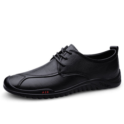 One-Piece Drop-Shipping Spring and Autumn Business Casual Leather Shoes for Men, Soft and Comfortable Office Lace-Up Shoes for Middle-Aged Men