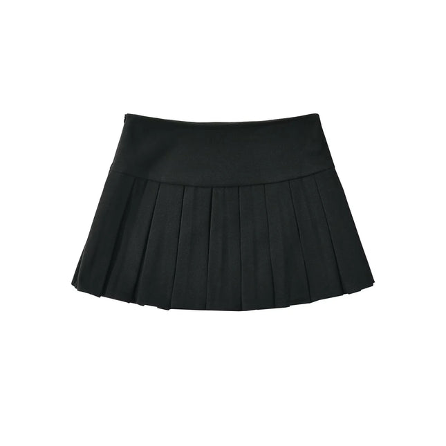French Style Autumn and Winter Woolen Wide-brimmed Pleated Skirt Women's All-match Anti-naked Skirt Mini Skirt