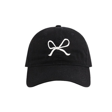 New Cross-Border Sweet Bow Baseball Cap for Women, Spring and Summer Sun Hat, Pure Cotton Six-Panel Soft Top Hat with Japanese Buckle