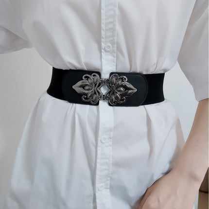 New Fashion Sale Women's Elastic Waistband Fashion Elastic Wide Waistband Casual with Skirt Decoration Wide