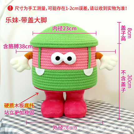 Cartoon Bigfoot Little Monster Storage Basket for Miscellaneous Snacks Large Dopamine Lamb Velvet Cute Storage Basket