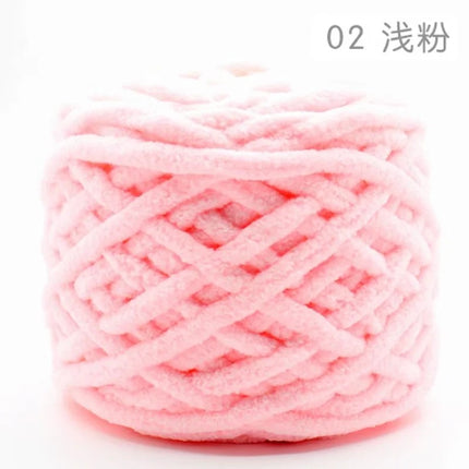 Factory wholesale 100g thick ice strip wool single-strand woven wool ball hook crochet slippers thread self-woven wool ball