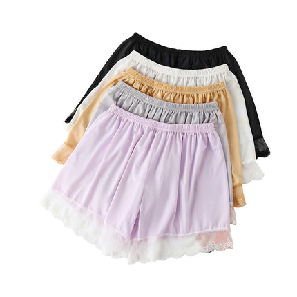 Summer new anti-light lace ice silk safety pants wholesale thin breathable solid color leggings three-point panties