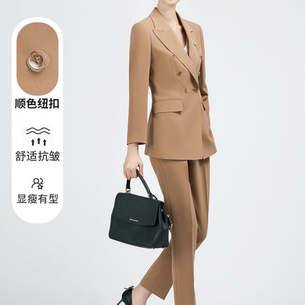 Professional Suit suit Fashion 2025 New High-end Temperament Goddess Fan Commuter Suit khaki Coat Women
