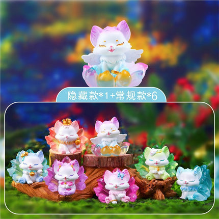Dahuang nine-tailed fox (with lights) blind box creative tide play desktop small ornaments girlfriends girl heart birthday gift wholesale