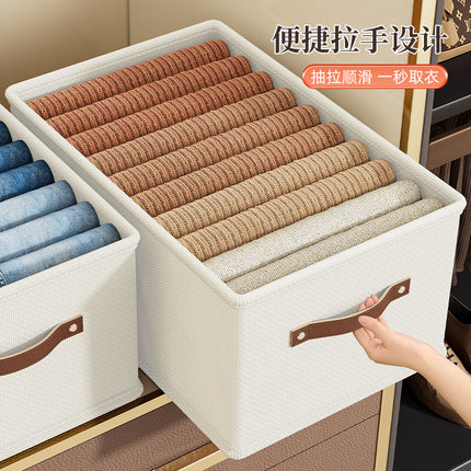 Washable Oxford Cloth Storage Box Without Compartments, Pu Portable Foldable Clothing Organizer, Wardrobe Drawer Pants Storage Box