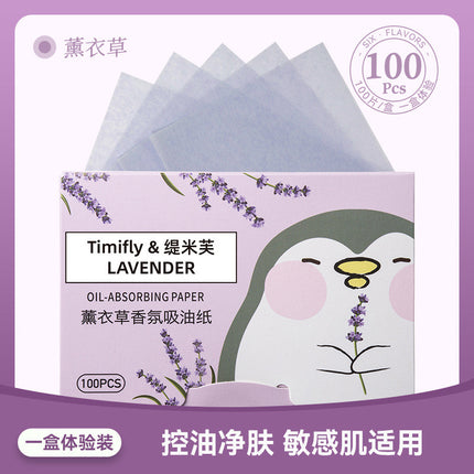 Timiv Facial Oil Absorbing Paper Facial Oil Absorbing Oil Control Oil Absorbing Paper 100 Fragrance Portable Extraction Boxed