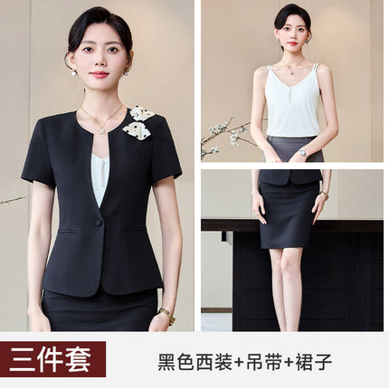 Stewardess Professional suit Women's Summer Suit Dress Dress Female Teacher Sales Department Hotel Front Desk Work Clothes Uniform