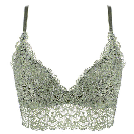 Sexy lace underwear Cassino French triangle cup without steel ring thin bra gathered bra women manufacturers wholesale
