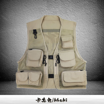 Cross-Border Wholesale Fishing Vest Tactical Vest Mesh Outdoor Breathable Sports Vest Camouflage Tactical Vest