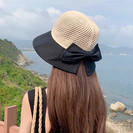 Sun Hat Women's New Fisherman Hat All-match Spring and Summer Hat Women's Breathable Mesh Riding Sun-screen Hat with Large Rim and Small Face