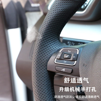 Suitable for Audi Q5L Steering Wheel Cover Microfiber Leather Hand-Sewn A4L/A6L/Q2Lq7Q6Q3A3A5 Steering Wheel Cover