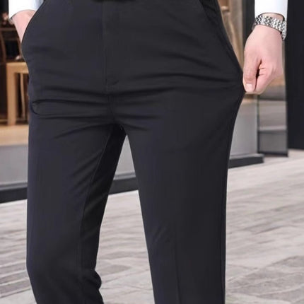 Men's suit pants young and middle-aged men's pants black men's pants slim iron-free business professional pants a generation of hair