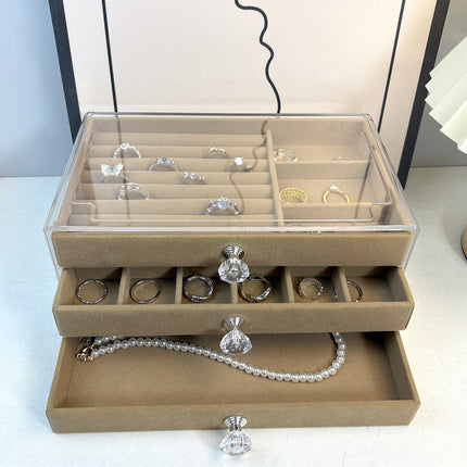 Jewelry Storage Box, High-End and Exquisite New Multi-Layered Earrings, Earrings, Rings, Necklaces, Bracelets, Multi-Layered Storage Boxes