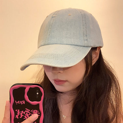 Washed old Denim baseball cap women's retro all-match face small outdoor sports leisure sunshade duck tongue hat tide