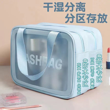Dry and Wet Separate Cosmetic Bag Multifunctional Portable Travel Wash Bag Large Capacity Waterproof Skin Care Storage Bag New Style