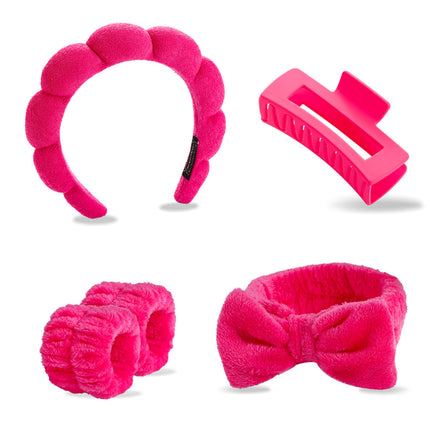 Cross-border Amazon Face Wash Hair Band Five suit Sponge Twist High Cranial Top Head Band Wrist Band Hair Band