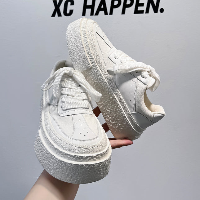 Summer Thick-soled Heightened German Training Shoes Bread Shoes Breathable Board Shoes Niche Trendy Casual White Shoes Ins Men's Shoes Trendy