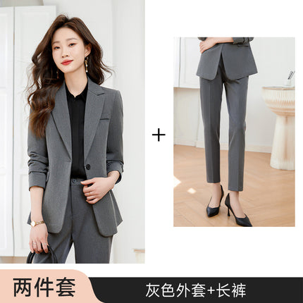 Black suit jacket Women's Spring and Autumn work clothes professional temperament civil servant interview formal wear women's suit suit