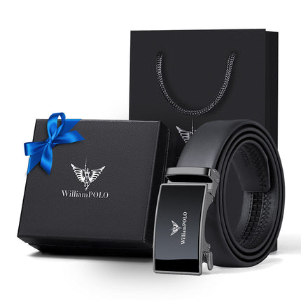 King Paul Belt Men's High-end Genuine Leather Belt Automatic Buckle All-match Simple Mirror Belt Guangzhou Belt