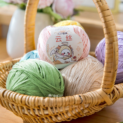 Snowball Cloud Silk Lyocell Yarn DIY Hand-Knitted Baby Clothes Crochet Hair Accessories Scarf Hat Material Kit