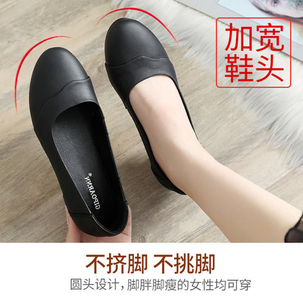 Mom's Shoes for the Elderly, Spring and Autumn Women's Soft-Soled Single Shoes, Work Shoes for Middle-Aged and Elderly, Non-Slip, 2026 New Model, Comfortable Leather Shoes