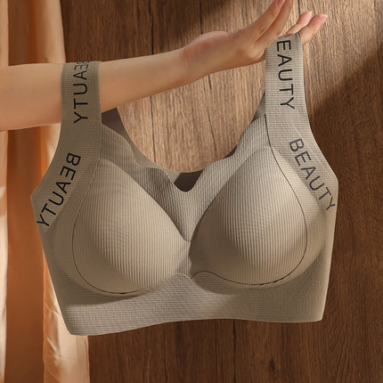 Big Chest Shown Small No-mark This Year of Life Red Wedding Full Cup Gathering Underwear Gathering Parammary Anti-sagging No-rims Bra