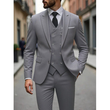 Foreign Trade Cross-Border Youth Slim-Fit Suit Set Men's Suit Three-Piece Set Wedding Dress Groomsmen