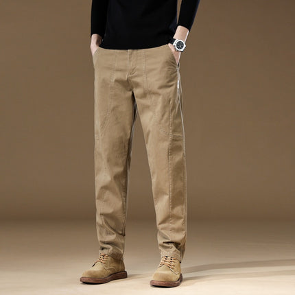 High-grade new spring and summer stitching design tooling casual pants lumberjack retro American double knee tooling long pants tide