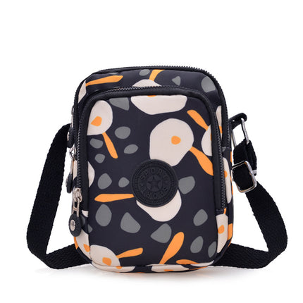 2025 New Mini Vertical Mobile Phone Bag Casual Printed Casual Crossbody Bag Oxford Easiest for Match Fashion Shoulder Women's Bag