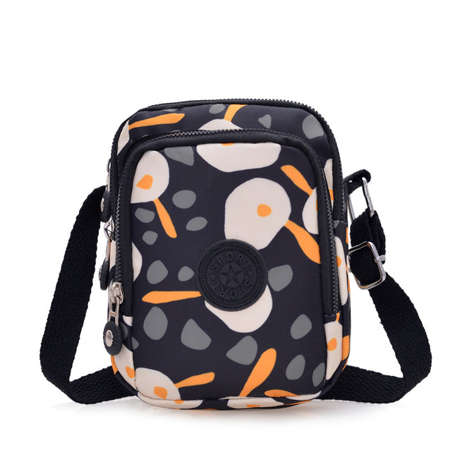 2025 New Mini Vertical Mobile Phone Bag Casual Printed Casual Crossbody Bag Oxford Easiest for Match Fashion Shoulder Women's Bag