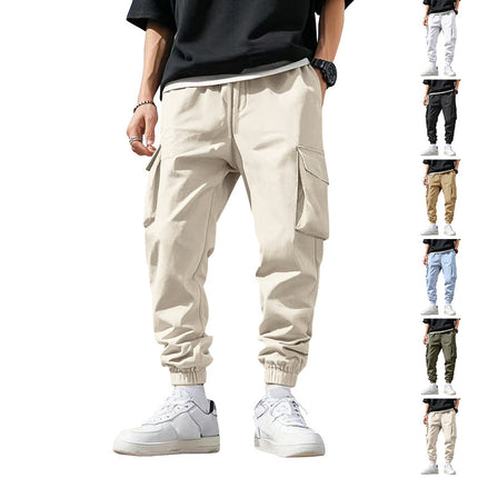 Cross-Border Amazon Spring and Autumn American Outdoor Multi-Pocket Overalls Men's Loose Trendy Sports and Leisure Leggings