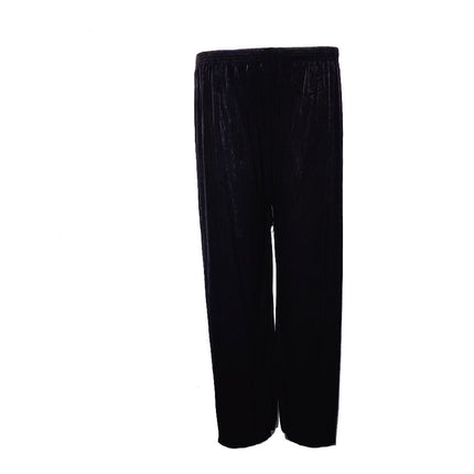 Foreign Trade Plus Size Middle-aged and Elderly Summer Thin Breathable Nine-point Flower Pants Mom Pants Ice Silk Loose Straight Pants
