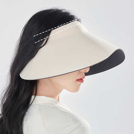 New Sun Protection Hat for Women, Sun Protection, Uv Protection, Summer Seamless Integrated Lampshade Hat, Large Brim, Full Blackout, Empty Top Sun Hat